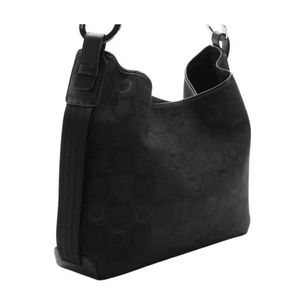 Salvatore Ferragamo Gancini Canvas Shoulder Bag - Picture 4 of 14